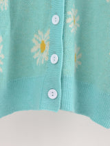 Printed knitted sweater coat sweater cardigan daisy sweater