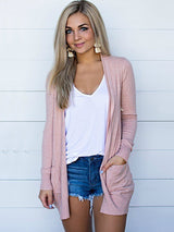 Women's New Tops Long Sleeve Knitted T-Shirt Cardigan