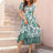 All-over positioning print printed puff-sleeved maxi-neck dressSizing: True to size Material composition: 95% polyester, 5% spandex Material: Polyester Pattern: Self design Season: Spring-Summer Sleeve_type: Regular sleeve Style: Grace Sleeve_length: Long