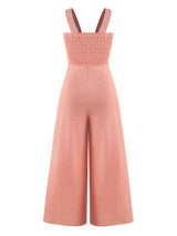 Women's Square Neck Casual Slim Pleated Jumpsuit