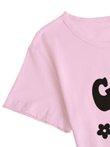 Women's Cute Letters Graphic Short Sleeve Top