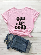 Women's Cute Letters Graphic Short Sleeve Top