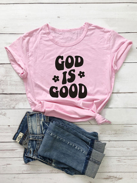 Women's Cute Letters Graphic Short Sleeve Top