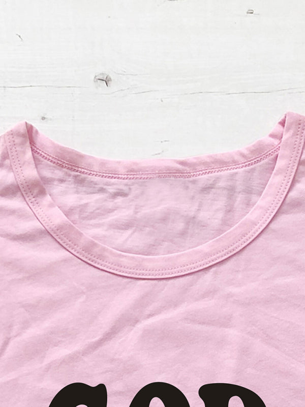 Women's Cute Letters Graphic Short Sleeve Top