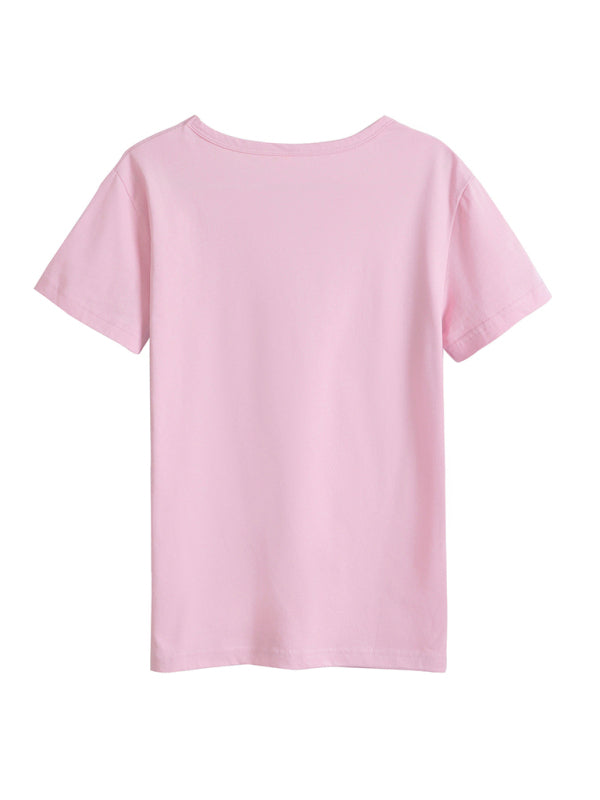 Women's Cute Letters Graphic Short Sleeve Top