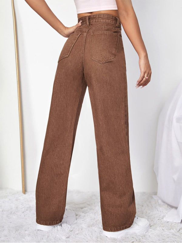 Women's Graffiti Graphics On The Front Wide-leg Silhouette Jeans