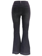 Women's Colorblock High Waist Flared Jeans