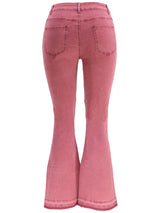 Women's Colorblock High Waist Flared Jeans