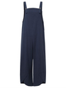 Women's Solid color casual button up suspender jumpsuit