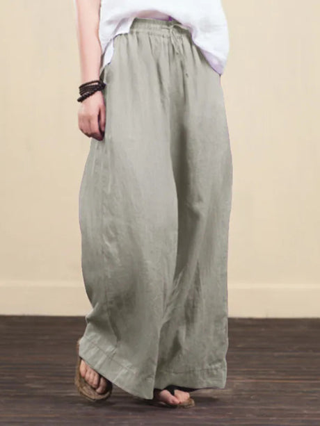 Women's High Waist Linen Pants