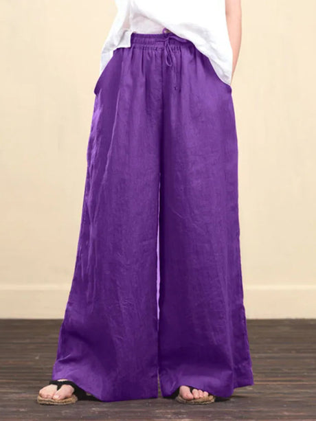 Women's High Waist Linen Pants