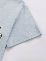Women's Graphic Crewneck Four-leaf Clover Iced Coffee Cups Short Sleeve T-shirt