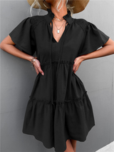 Women's Short Sleeve Tiered Babydoll Dress