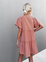 Women's Short Sleeve Tiered Babydoll Dress