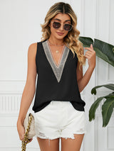 Women's Lace Trim Sleeveless Top