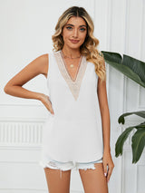 Women's Lace Trim Sleeveless Top