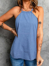 Women's Denim Halter Tank Top