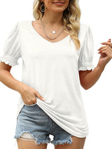 Women's Layered Puff Sleeve Top