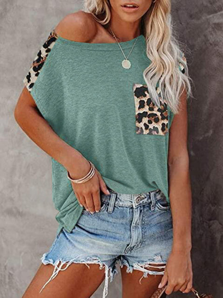 Women's Short Sleeve Animal Print Top