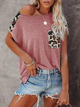 Women's Short Sleeve Animal Print Top