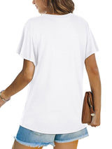Women's Solid Color Twist Front Crewneck T-shirt
