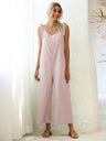 Women's Solid Color Tie Shoulder Jumpsuit