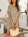 Women's Printed Ruffle Stretch Knit Dress