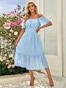 Women's Solid Color Off-the-shoulder Ruffle Dress