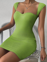 Women's Solid Color Sweetheart Neck Cocktail Dress