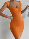 Women's Solid Color Sweetheart Neck Cocktail Dress