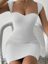 Women's Solid Color Sweetheart Neck Cocktail Dress