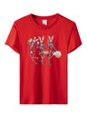 Women's Easter Day Graphic Bunnies And Skeletons Dancing Happy Easter Dancer T-shirt