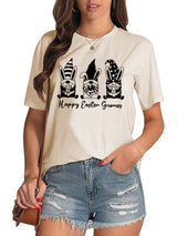 Women's Easter Rabbits Graphic Print Short Sleeve T-shirt
