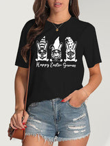 Women's Easter Rabbits Graphic Print Short Sleeve T-shirt
