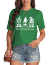 Women's Easter Rabbits Graphic Print Short Sleeve T-shirt
