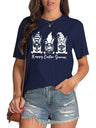 Women's Easter Rabbits Graphic Print Short Sleeve T-shirt