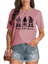 Women's Easter Rabbits Graphic Print Short Sleeve T-shirt