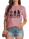 Women's Easter Rabbits Graphic Print Short Sleeve T-shirt