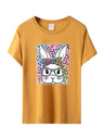 Women's Leopard Rabbit Graphic Print Short Sleeve T-shirt