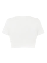 Women's Solid Color Modern Twist Crop Cotton T-shirt