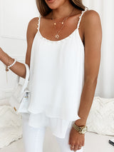 Women's Solid Color Imitation Pearl-embellished Camisole