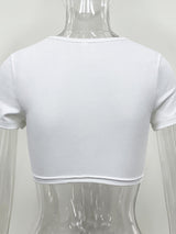 Women's Solid Color Ring Crop Tee