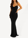 Women's Floral Print Mix Match Straps Maxi Dress