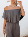 Women's Solid Color Off The Shoulder Jumpsuit