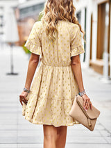 Bronzing Polka Dot Dress Women 2023 Spring Summer Elegant Short Skirt
