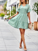 Bronzing Polka Dot Dress Women 2023 Spring Summer Elegant Short Skirt