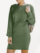 Women's Solid Color Babysoft Balloon Sleeve Sweater Dress
