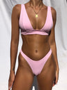 Women's High Waist Bikini Bottom And Push Up Bikinis Top Set