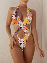 Women's Solid Color O-ring Cutout One-piece Swimsuit