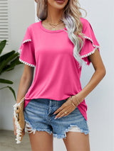 Women's Tulip Sleeve Chiffon Top
